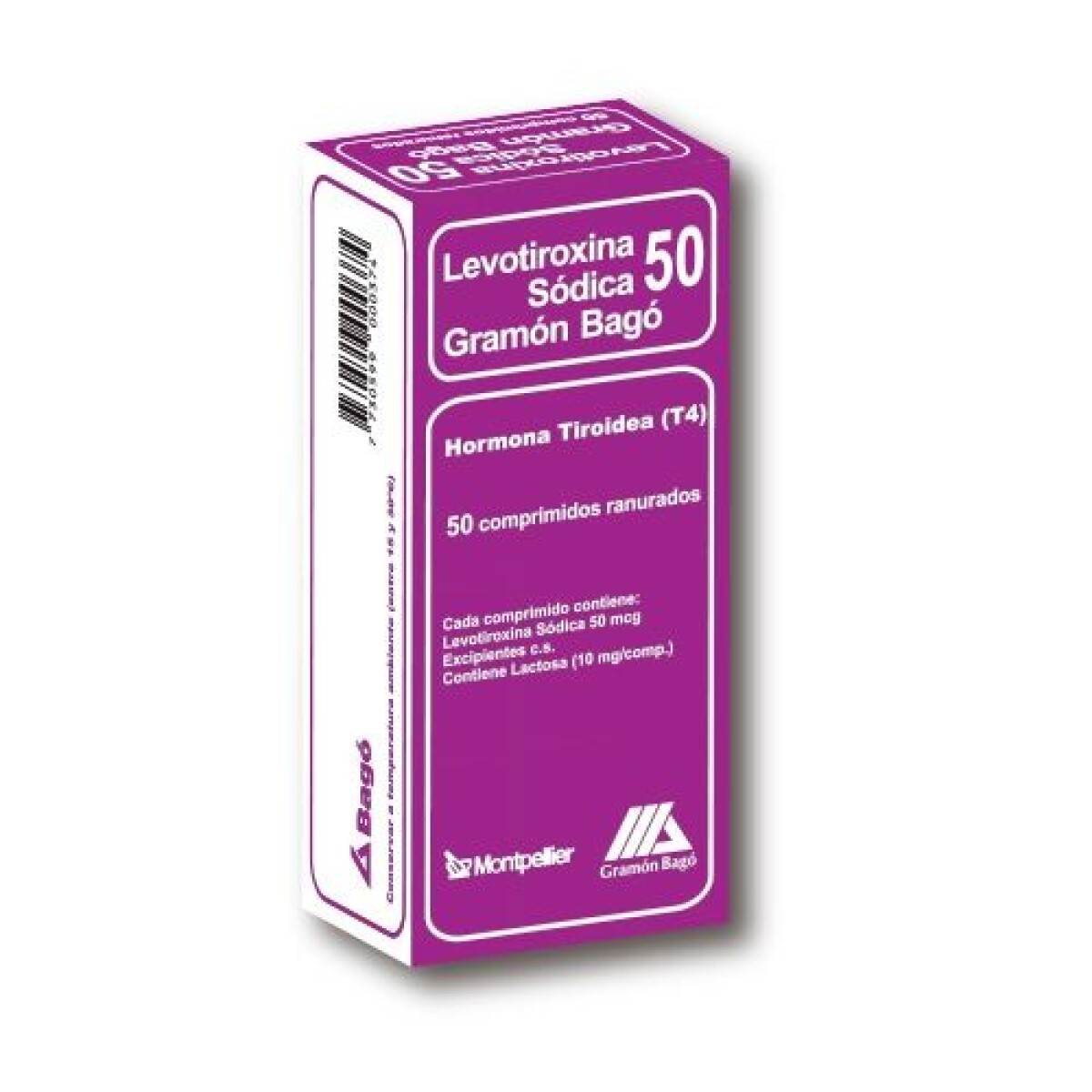 Levotiroxina 50 mcg 50 comprimidos. 