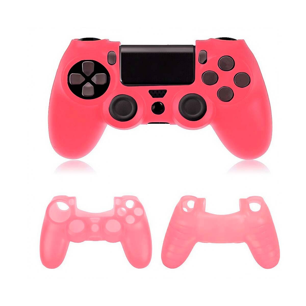 FUNDA PROTECTORA ROJA DE SILICONA PARA JOYSTICK PS4 