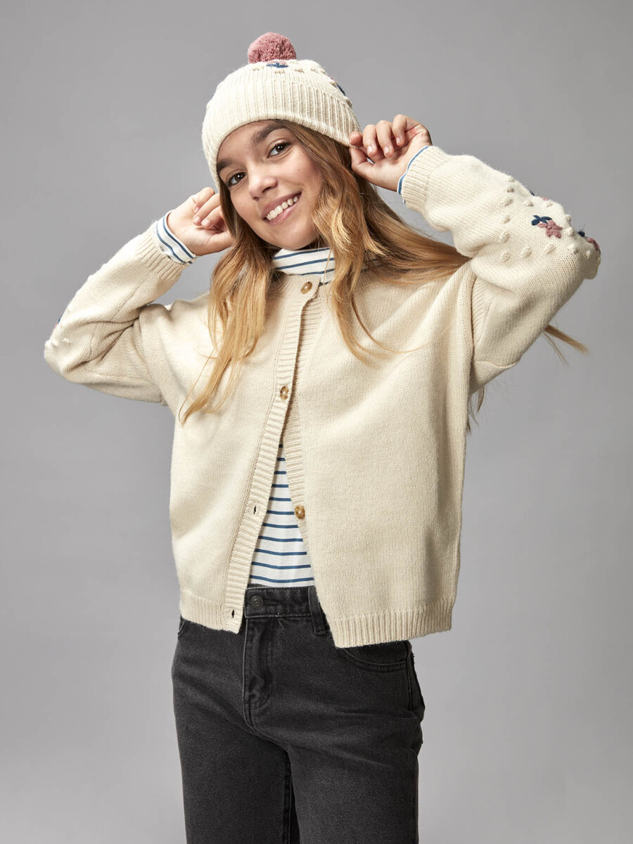 Chaqueta Bordados Piedra Medio