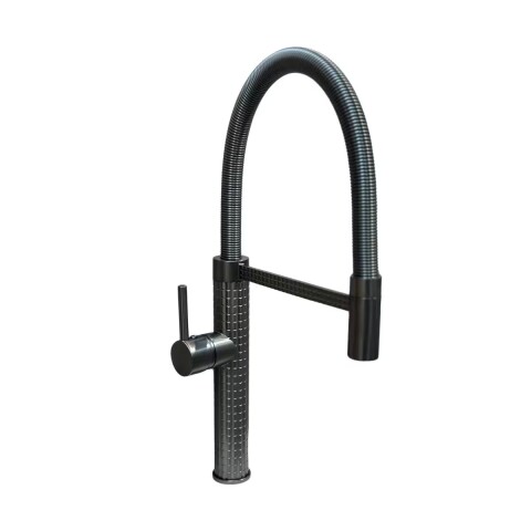 Griferia de cocina Monocomando de mesada Chef Pico móvil Grafito Satinado Griferia De Cocina Monocomando De Mesada Chef Pico Móvil Grafito Satinado