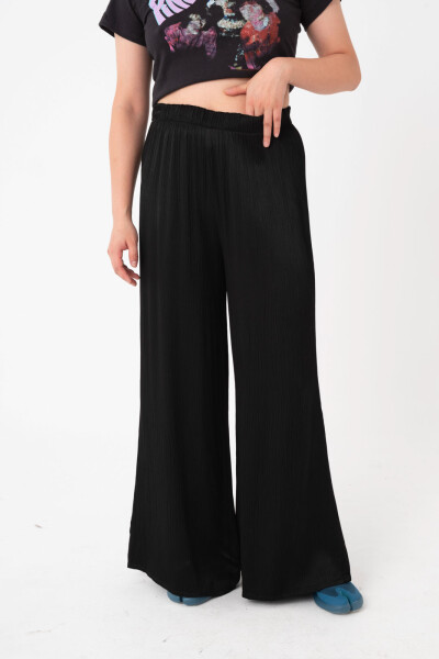 PANTALÓN DE TEJIDO ARRUGADO, R Negro