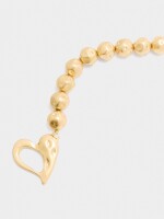 Collar Corto Con Cuentas Efecto Piedra dorado