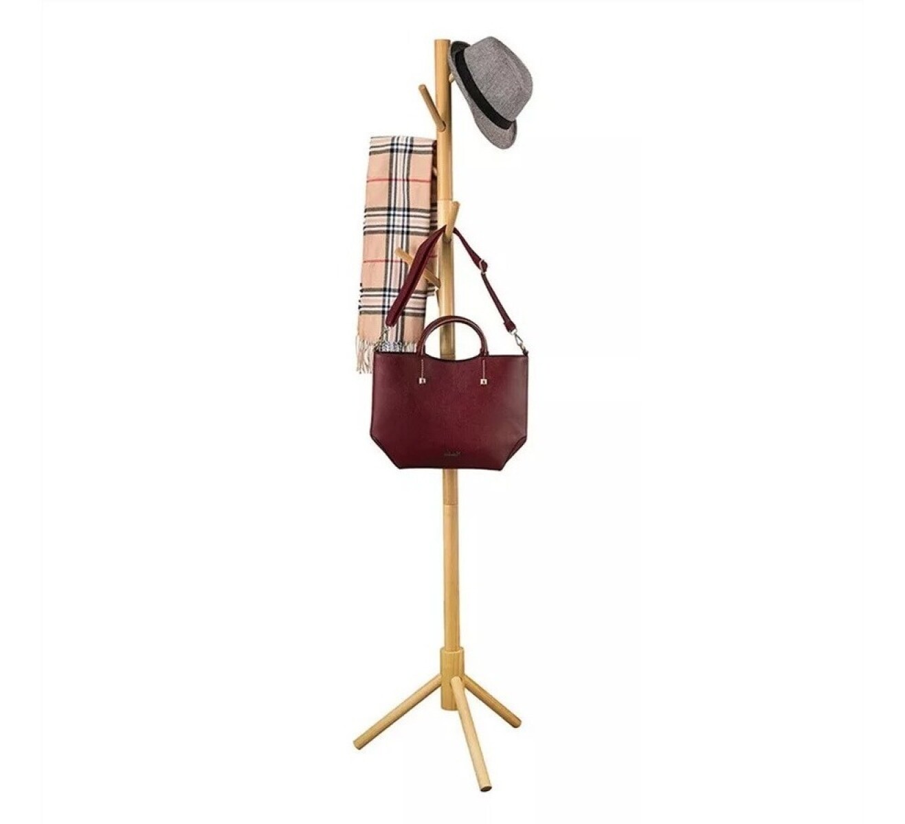 Perchero De Pie De Madera 175cm Hts - Natural 