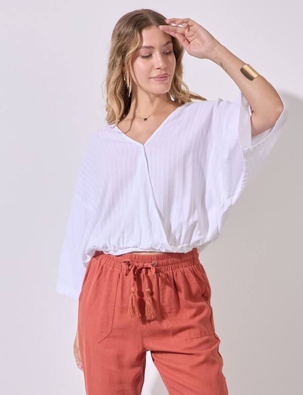 Blusa Algodon Texturada BLANCO