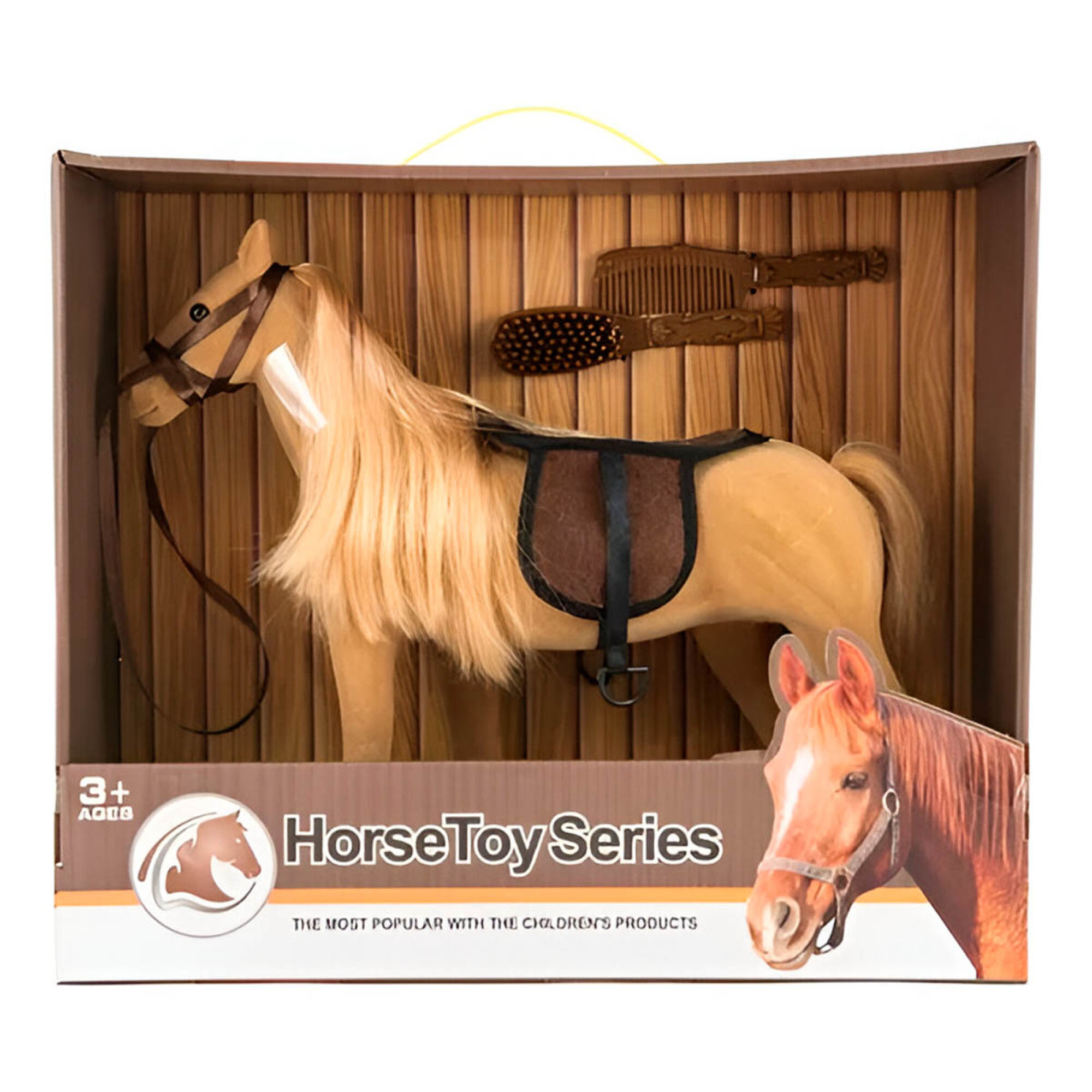 Caballo De Juguete Con Pelo Realista Accesorios