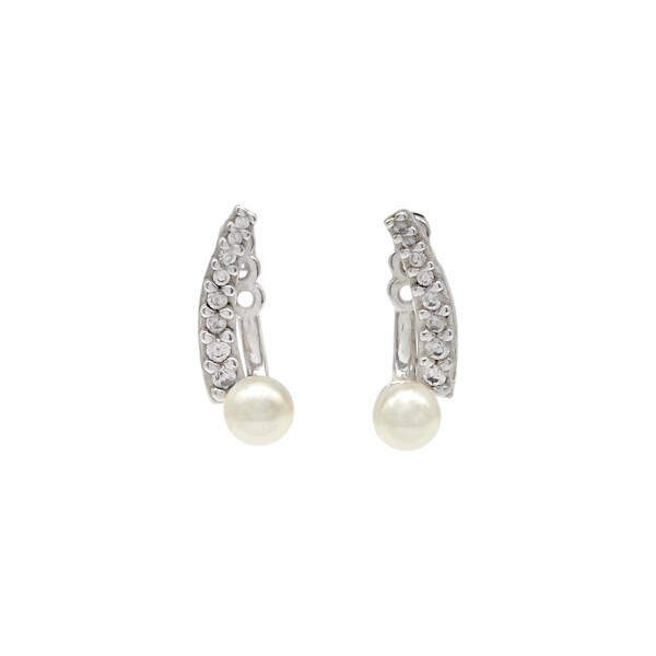 Caravanas Vintage Perlas-Plata 925-Con Perla y Zirconia-CA3213 conperla