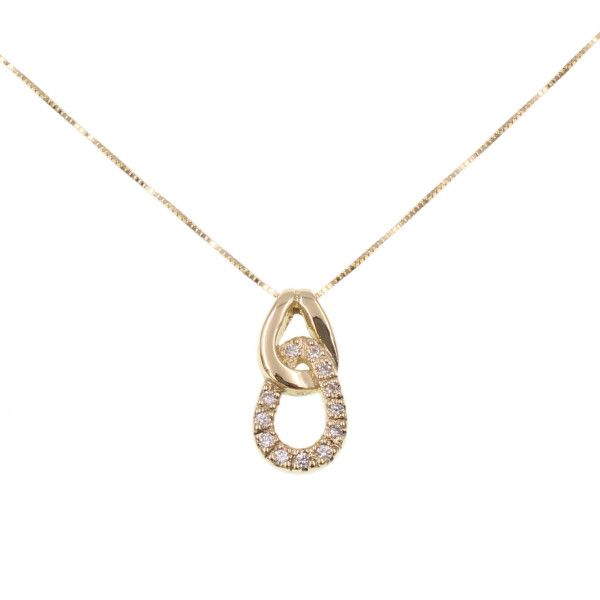 Colgante con cadena Antonella en oro amarillo 18k y brillantes Colgante con cadena Antonella en oro amarillo 18k y brillantes