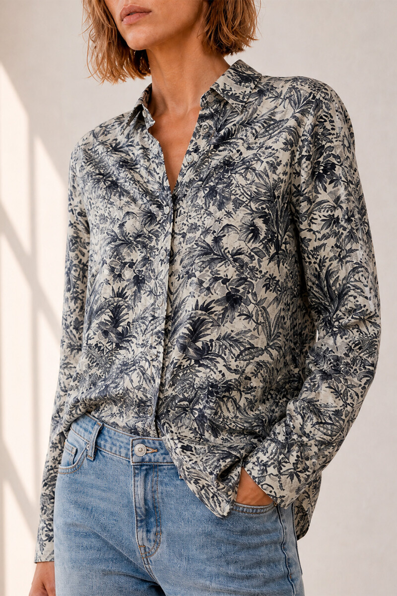 CAMISA JULIETA HOJAS NEGRO