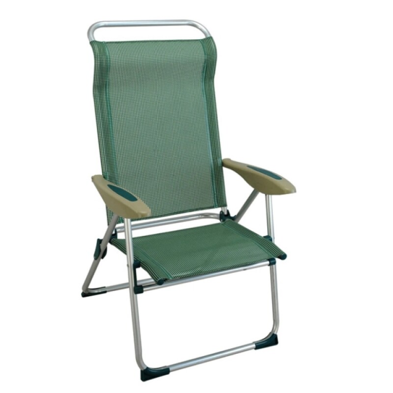 Silla Aluminio Respaldo Alt0 Reclinable 122p Verde Silla Aluminio Respaldo Alt0 Reclinable 122p Verde