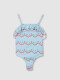 Bañador Estampado Ondas Azul Talco