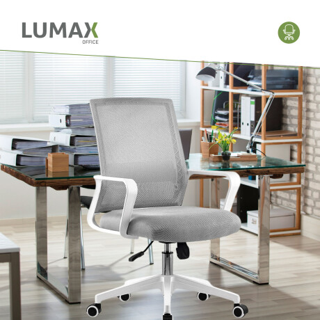 Silla de Escritorio Oficina Lumax Ryan Gris/Blanco