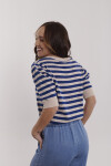 TOP TEJIDO OFELIA FRANJAS AZUL