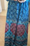 Vestido Manu de seda Tonos azules y petròleo