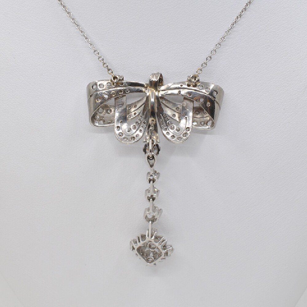 Pendiente Oro 18 K Blanco Y Brillantes Pendiente Oro 18 K Blanco Y Brillantes