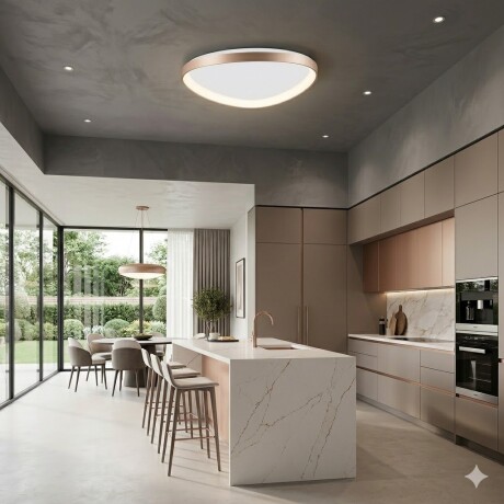 Plafón LED, Diseño triangular, Dimerizable 48W 65CM DORADO