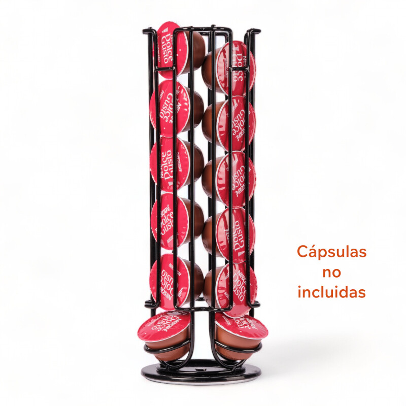 Soporte Giratorio Para 24 Capsulas De Café Negro