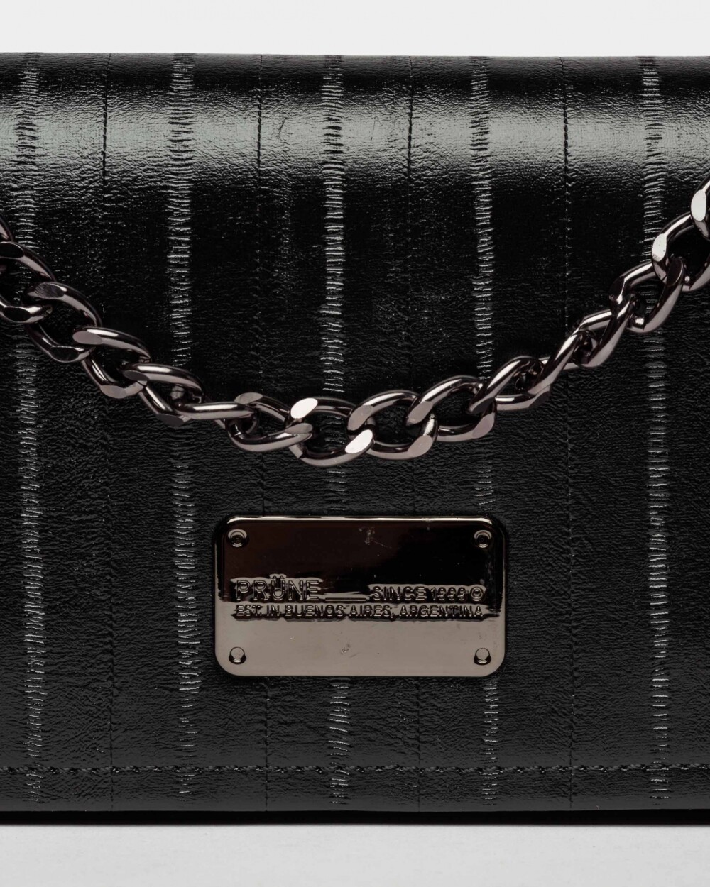 Bandolera The Flap Penny en efecto cuero anguila Negro