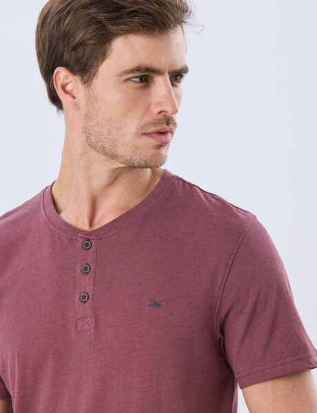 REMERA LISA DE ALGODÓN Bordo Melange