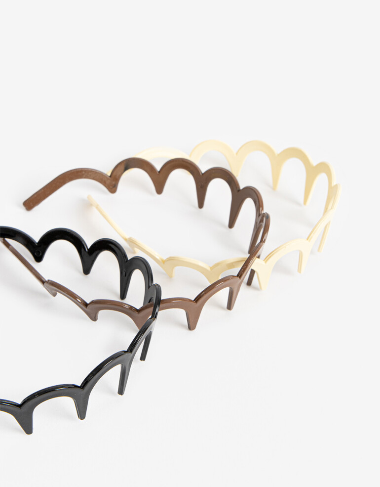 Vinchas Sets Acrilico Set De Vinchas Rígidas Wavy - Combinacion Tricolor