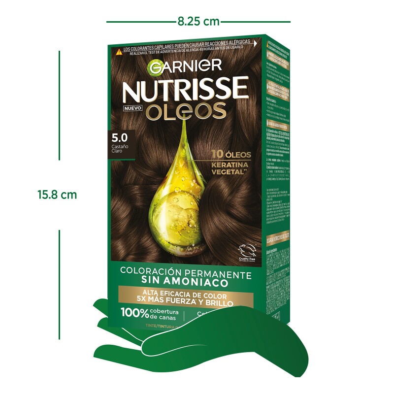 Tinta Garnier Nutrisse Oleos N°5.0 Castaño Claro Tinta Garnier Nutrisse Oleos N°5.0 Castaño Claro
