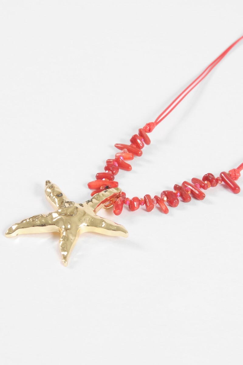 Collar coral y estrella rojo