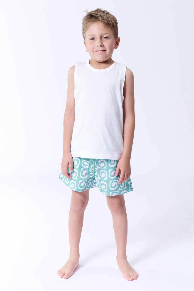 Short de baño estampa tribal - Tribal Verde 