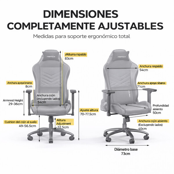 Silla Gamer Fantech Ergonómica Gc-192 150kg NEGRO