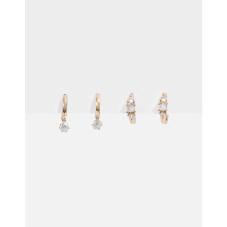 Set De Argollas Con Cubic Dorado