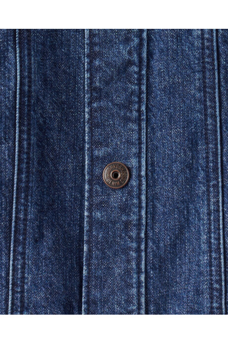 Campera jean con capucha y mangas de algodón Sin color