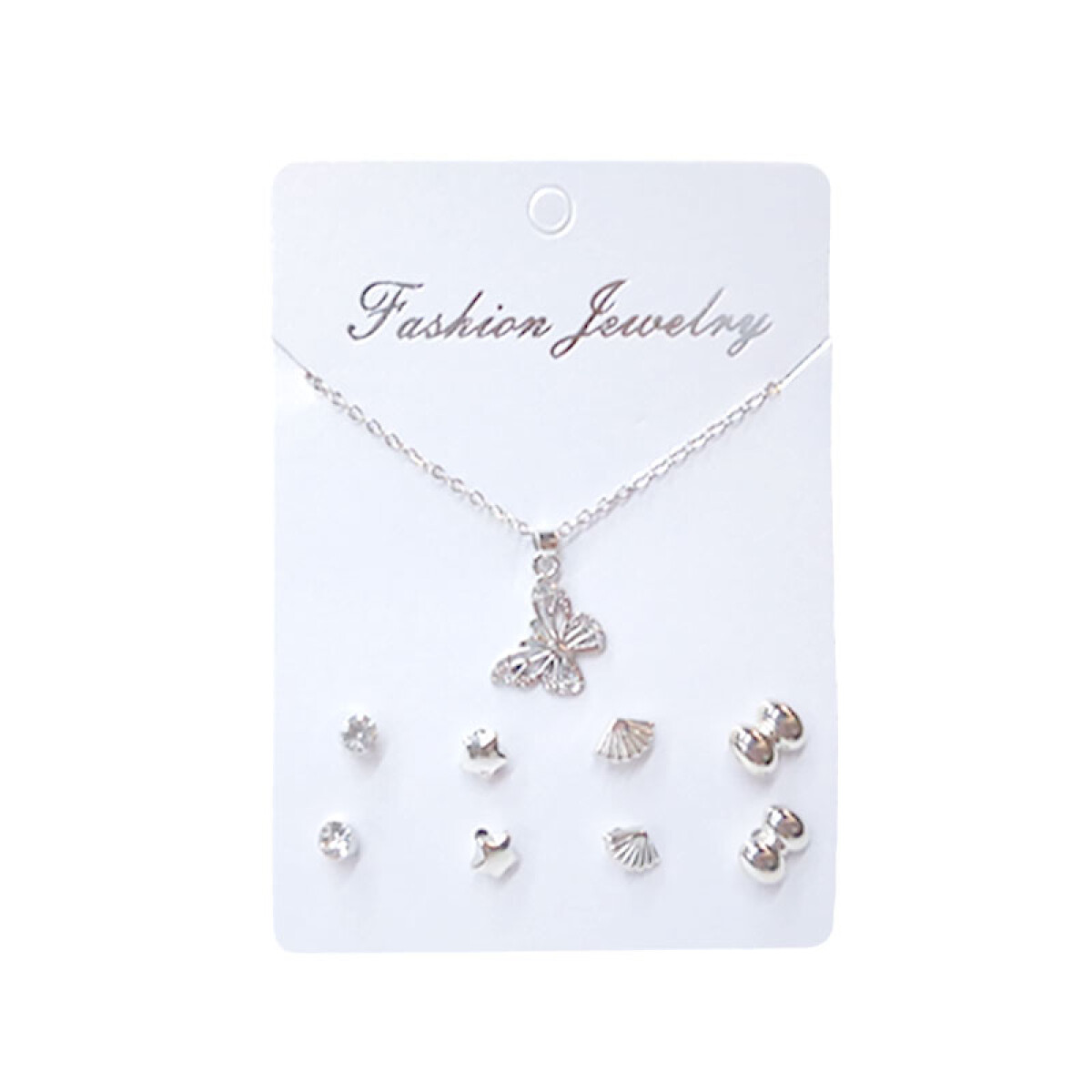 Collar y caravanas hipoalergénicas brillantes 4pcs - Collar Y Caravanas Hipoalergénicas Brillantes 4pcs 