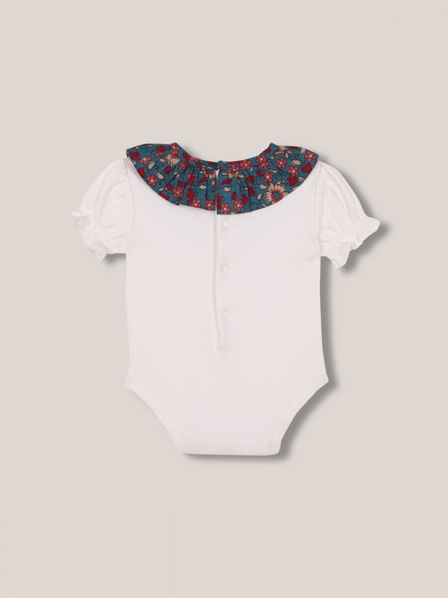 Body Con Cuello Estampado Azul Claro