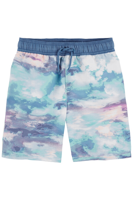 Short de baño con protección UPF 50+ diseño tie-dye Sin color