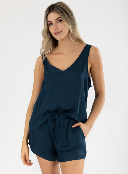 Pijama dull satin Azul