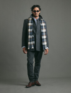 700894 BUFANDA HARRINGTON LABEL Azul