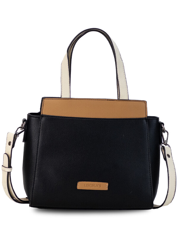 CARTERA LOS ANGELES NEGRO SUELA Y CRUDO