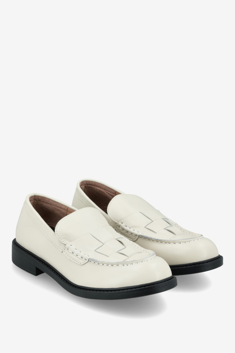 MOCASIN BOX WEAVE LOAFER 25 Blanco