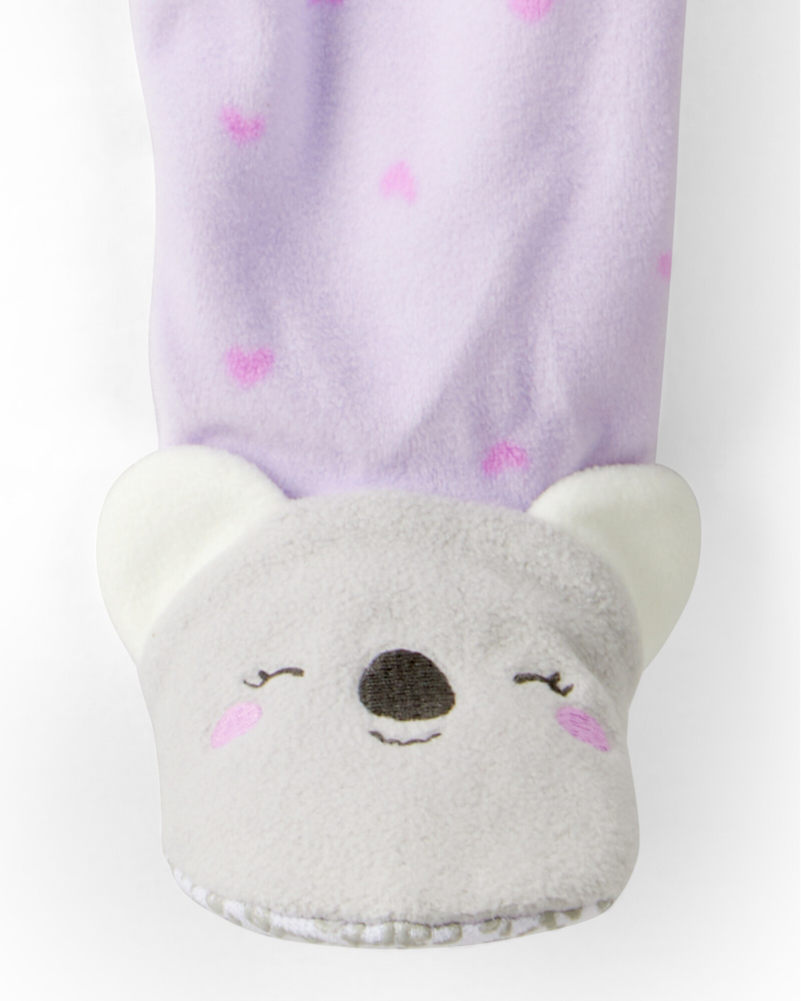 Pijama una pieza de micropolar, con pie, púrpura, diseño koala Sin color