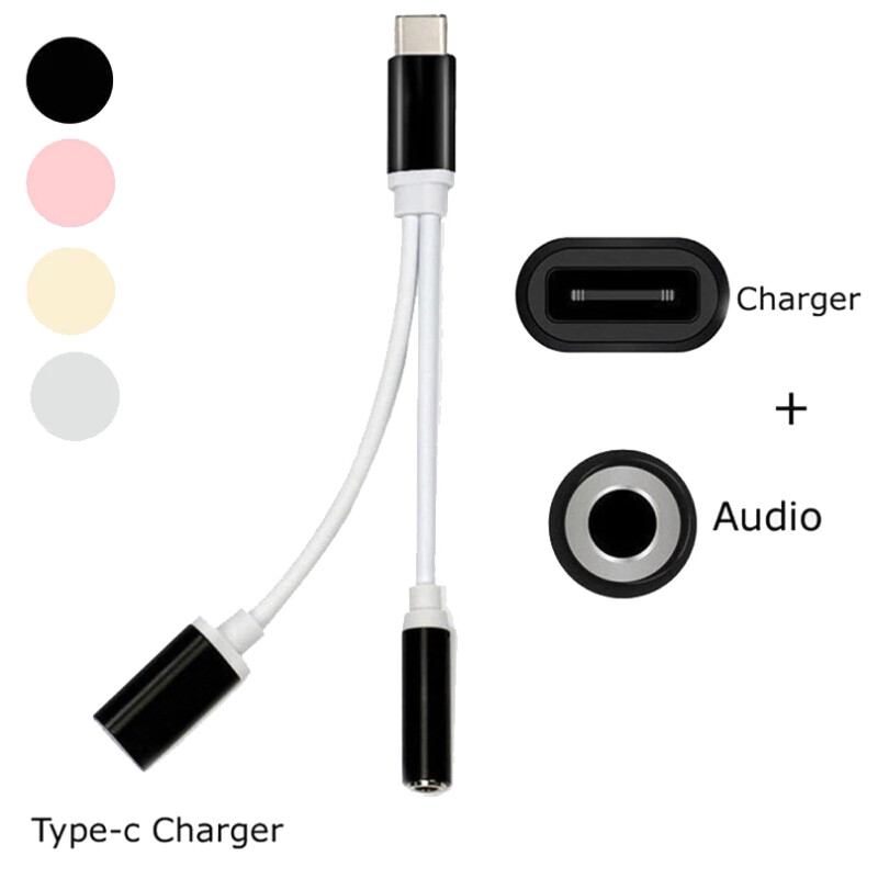 Adaptador de Audio USB Tipo C a USB Tipo C más Jack 3.5 Adaptador de Audio USB Tipo C a USB Tipo C más Jack 3.5