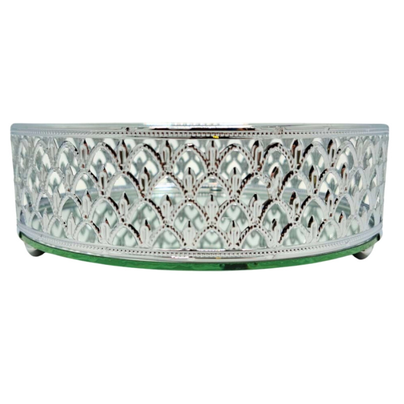 Bandeja Metalica Plateada de 20CM C/ Espejo Bandeja Metalica Plateada de 20CM C/ Espejo