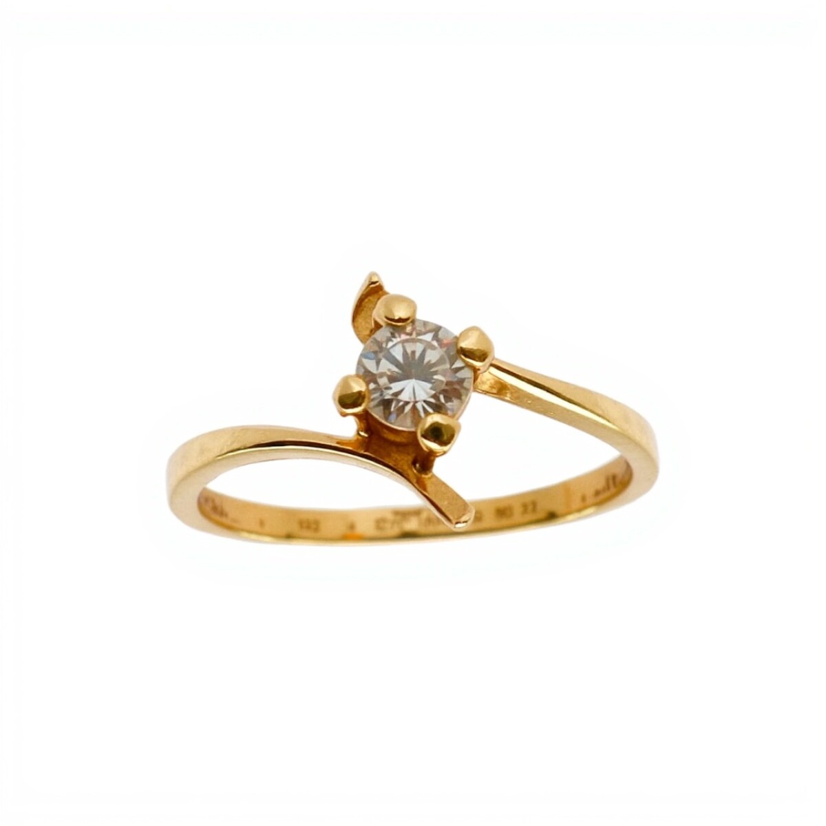 Anillo Solitario-Oro bajo-Piedra Zirconia-AN8074 - conpiedra 