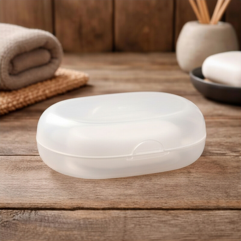 Jabonera con tapa TRANSPARENTE