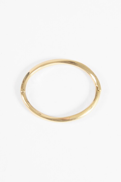 Pulsera rígida ajustable acero dorado