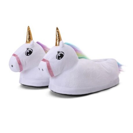 Pantuflas Unicornio Esponjosas Cálidas BLANCO