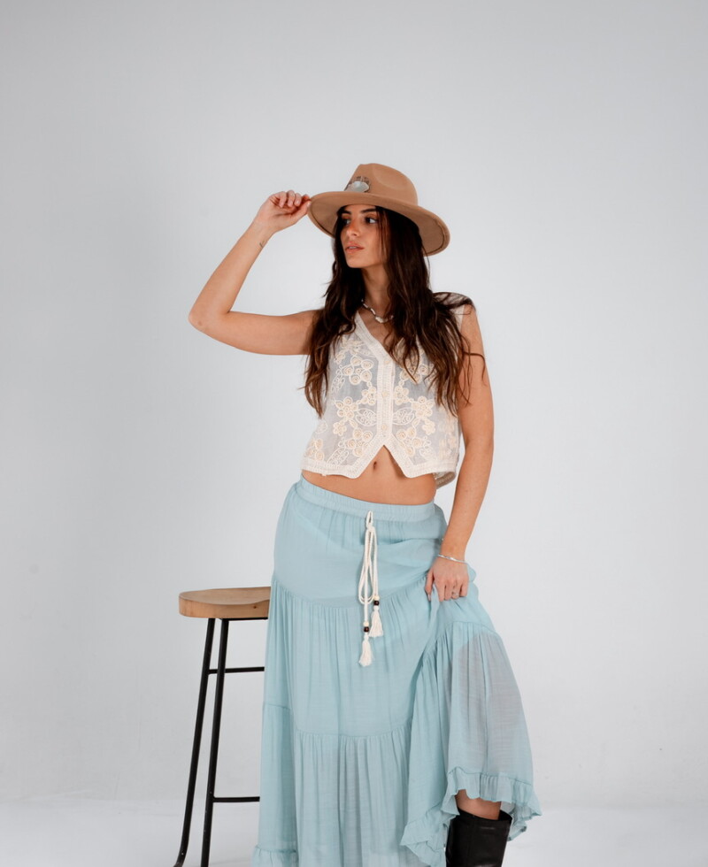 Pollera Isabella celeste