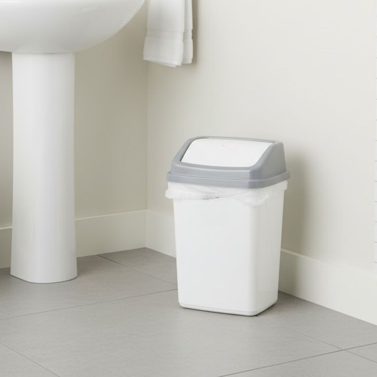 Tarro de residuos 5L con tapa vaivén - BLANCO 