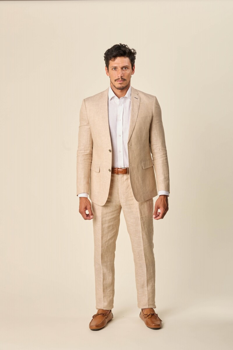 Saco Sport Lino Classic Fit - Beige 