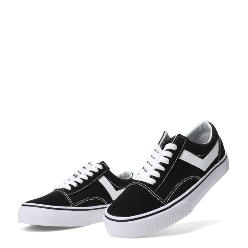 Championes Unisex PONY Casual Lona Gamuza Negro - Blanco