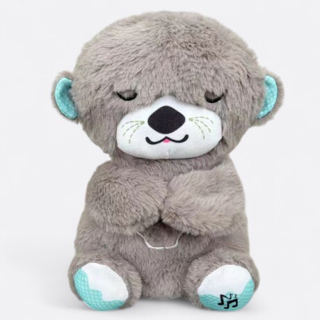 Peluche De Apego Nutria Con Respiración Gris