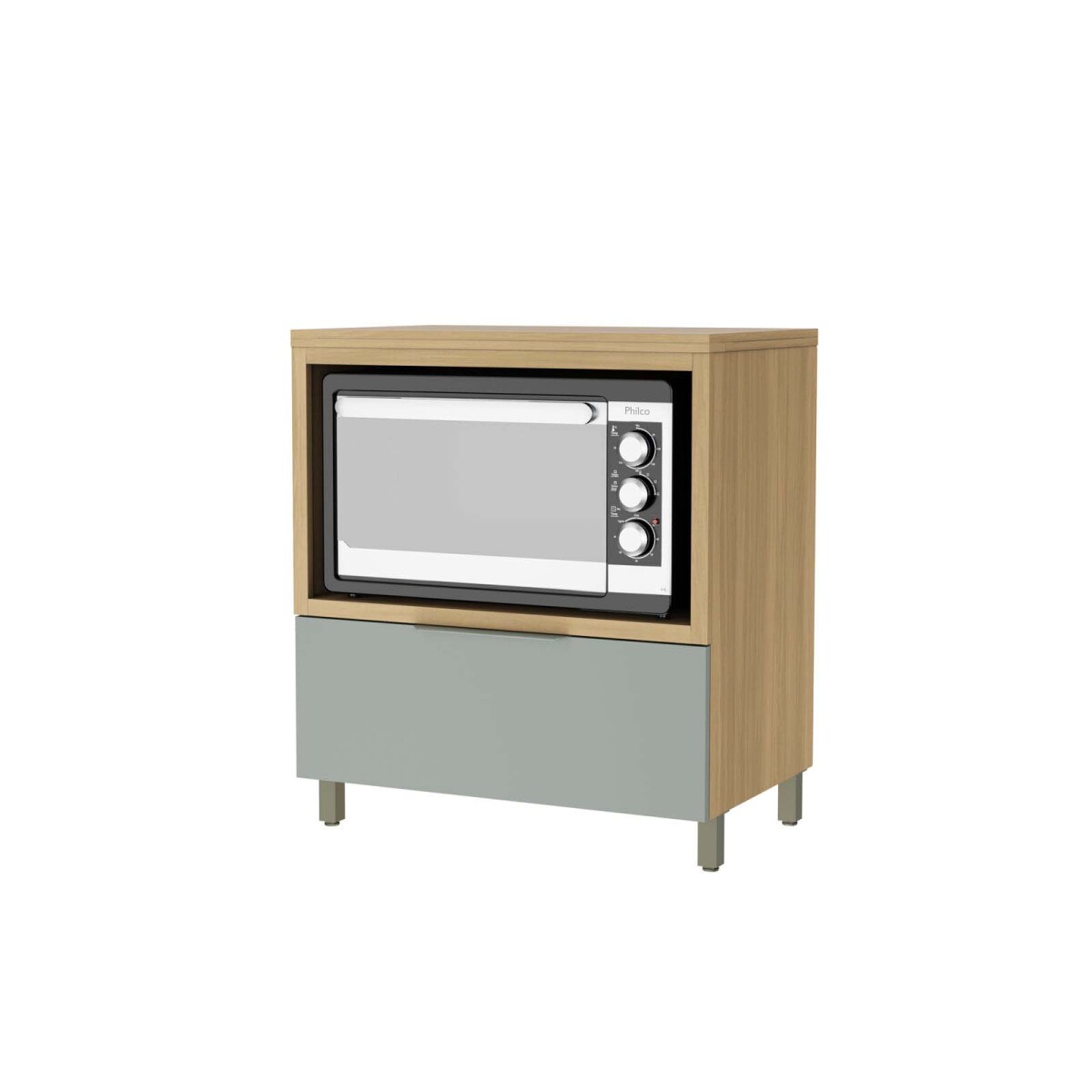 BAJO MESADA MICRO - 80 CM MDF GRIS BERNA 