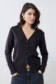Cardigan escote V negro